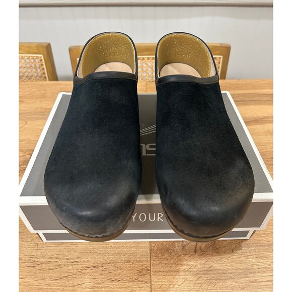 Dansko Brenna Burnished Suede Clog Black Size 11.5/12 US 42 EU NIB Casual Nurses - Picture 6 of 14